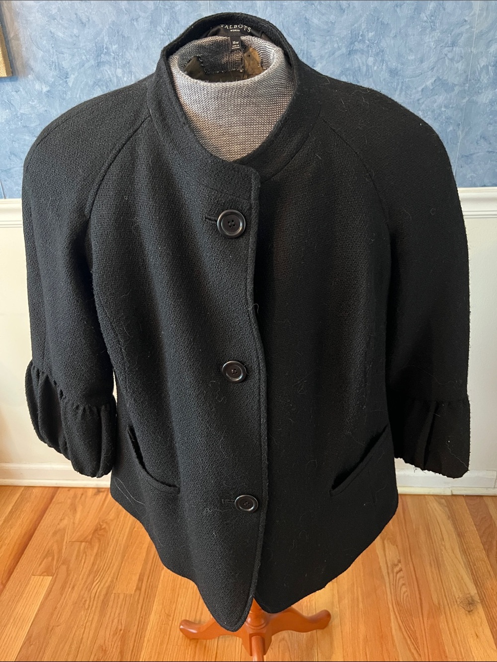 Classic Black Women's Button-Front Suit Jacket from Talbots